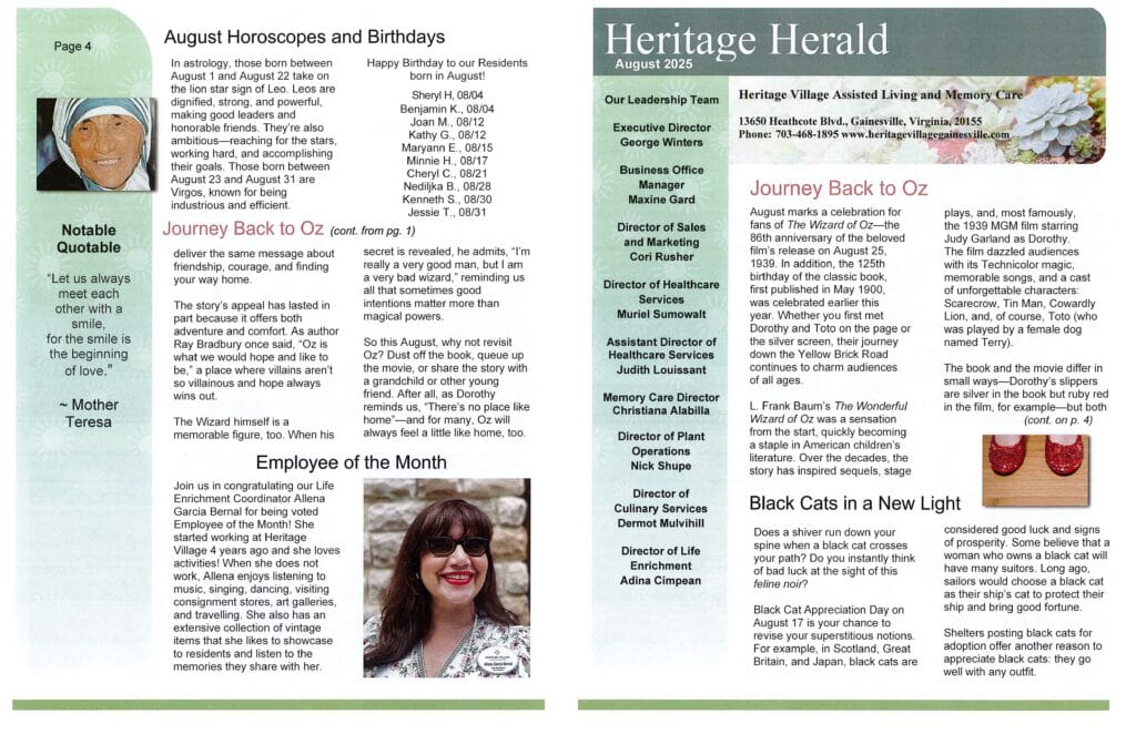 August 2025 Newsletter part 1