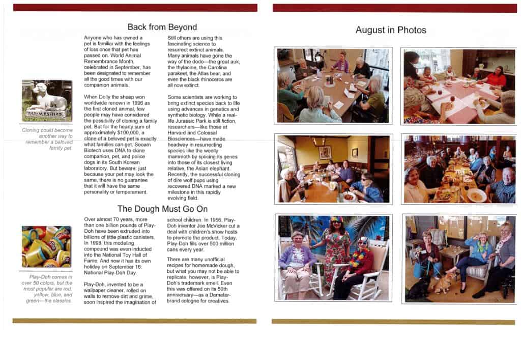 September Heritage Village Newsletter second page