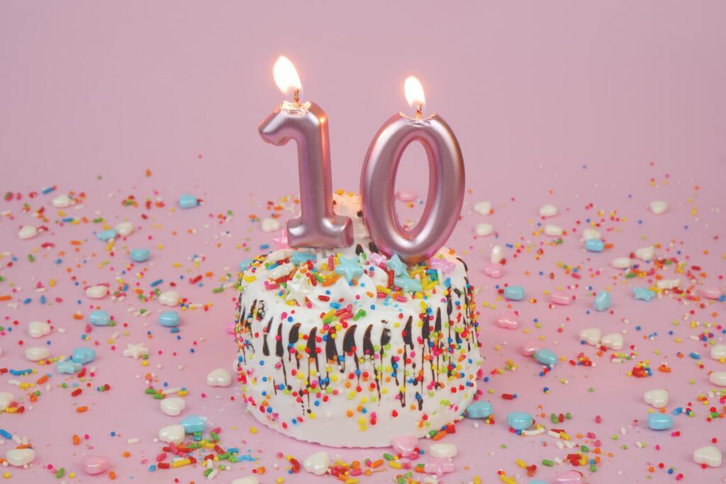 10th Anniversary birthday cake
